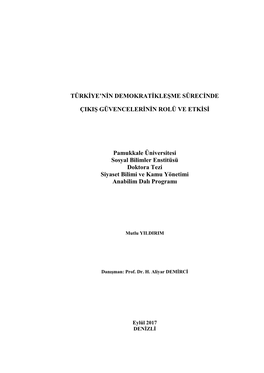 Türkiye'nin Demokratikleşme Sürecinde