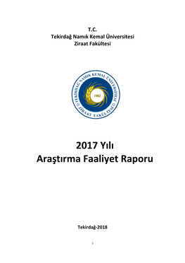 2017 Yılı Araştırma Faaliyet Raporu