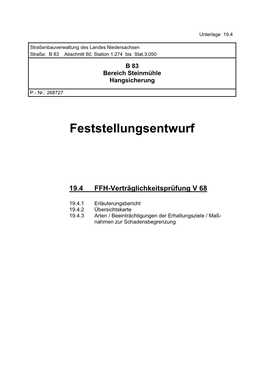 Feststellungsentwurf 19.4 FFH-Verträglichkeitsprüfung V 68