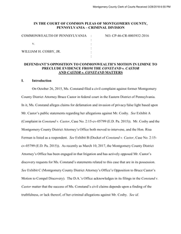 In the Court of Common Pleas of Montgomery County, Pennsylvania – Criminal Division