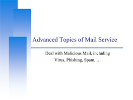 Advanced Topics of Mail Service