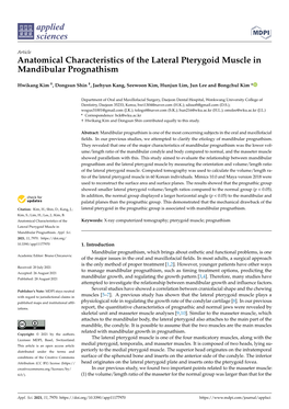 Anatomical Characteristics of the Lateral Pterygoid Muscle in Mandibular Prognathism