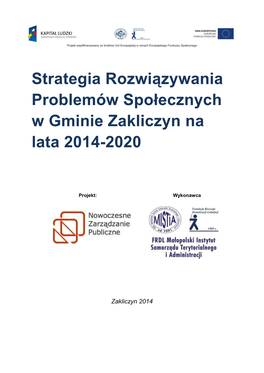 Strategia Rozwiązywania Problemów Społecznych W Gminie Zakliczyn Na