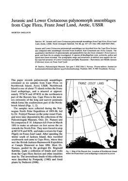 Jurassic and Lower Cretaceous Palynomorph Assemblages from Cape Flora, Franz Josef Land, Arctic, USSR