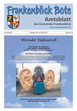 Amtsblatt Der Gemeinde Frankenblick