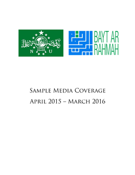 Sample Media Coverage April 2015 – March 2016