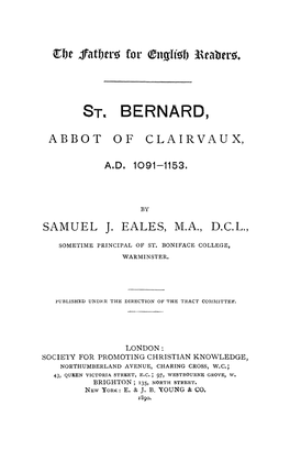 St. Bernard, Abbot of Clairvaux