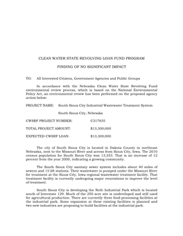 State Revolving Loan Fund Program