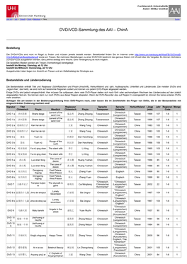 DVD/VCD-Sammlung Des AAI – China