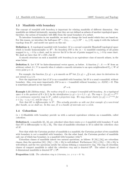 1.3 Manifolds with Boundary 1.4 Cobordism