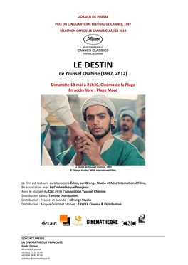 LE DESTIN De Youssef Chahine (1997, 2H12)