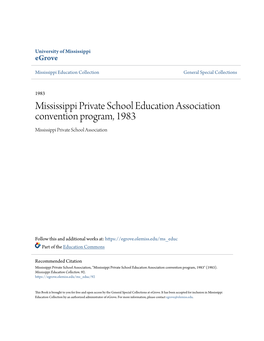 Mississippi Private School Education Association Convention Program, 1983 Mississippi Private School Association