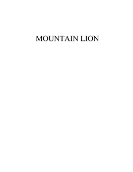 Wyoming 2001-02 Mountain Lion Hunting Harvest Report