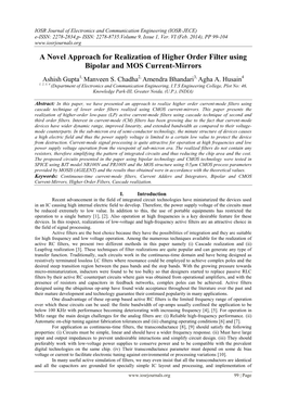 A Novel Approach for Realization of Higher Order Filter Using Bipolar and MOS Current-Mirrors