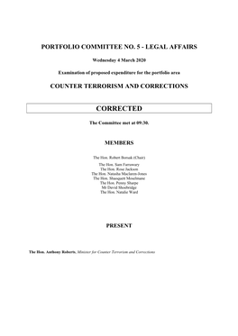 Transcript of Committee Proceedings