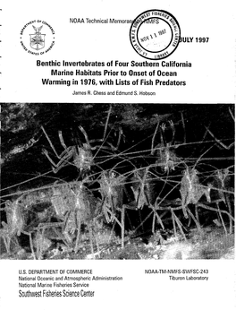Marine Habitats Prior to Onset of Ocean Warming in 1976, with Lists of Fish Predators F1 James R