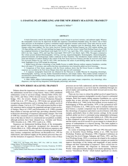 1. Coastal Plain Drilling and the New Jersey Sea-Level Transect1