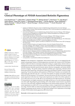 Clinical Phenotype of PDE6B-Associated Retinitis Pigmentosa