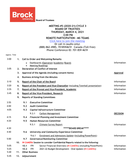 Meeting #5 (2020-21) Cycle 3 Board of Trustees