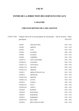 1782W Etat De Sections Carcassonne