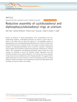 Reductive Assembly of Cyclobutadienyl and Diphosphacyclobutadienyl Rings at Uranium