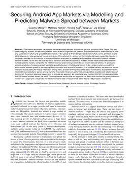 Securing Android App Markets Via Modelling and Predicting Malware Spread Between Markets