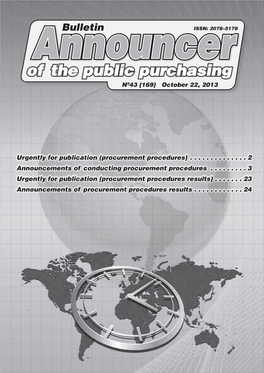 Of the Public Purchasing Announcernº43 (169) October 22, 2013