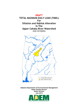 Draft Cahaba Siltation TMDL 07-13-2012