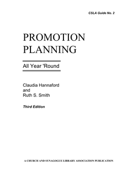 Promotion Planning