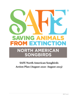 SAFE North American Songbirds Action Plan (August 2020- August 2023)
