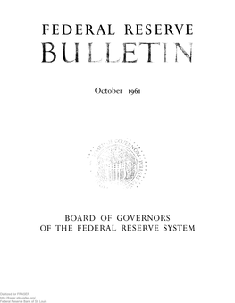 Federal Reserve Bulletin October 1961