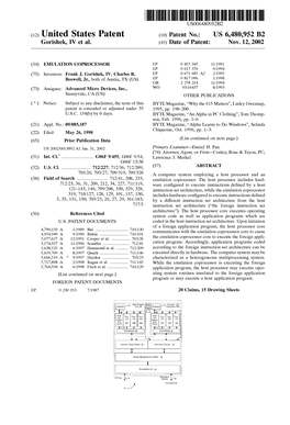 (12) United States Patent (10) Patent No.: US 6,480,952 B2 Gorishek, IV Et Al