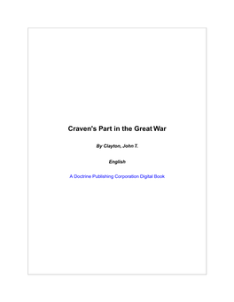 Craven's Part in the Great War