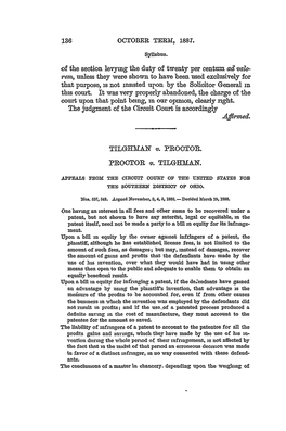 U.S. Reports: Tilghman V. Proctor, 125 U.S. 136 (1888)