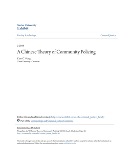 A Chinese Theory of Community Policing Kam C