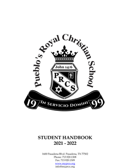 Student Handbook 2021 - 2022