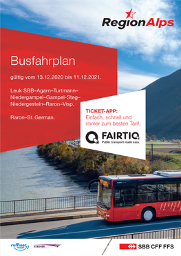 Busfahrplan Gültig Vom 13.12.2020 Bis 11.12.2021