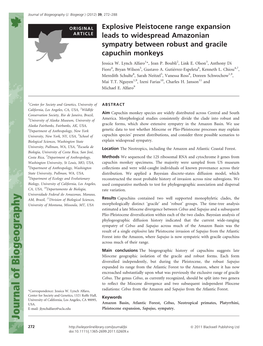 Explosive Pleistocene Range Expansion Leads to Widespread Amazonian Sympatry Between Robust and Gracile Capuchin Monkeys