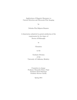 Applications of Magnetic Resonance to Current Detection and Microscale Flow Imaging