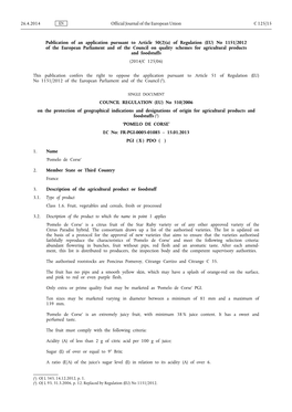 A) of Regulation (EU) No 1151/2012 of the European Parliament and of the Council on Quality Schemes for Agricultural Products and Foodstuffs (2014/C 125/06