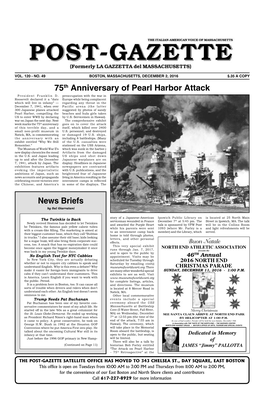 News Briefs 75Th Anniversary of Pearl Harbor Attack