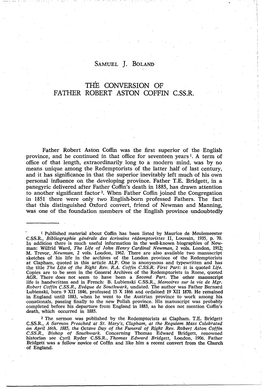 The Conversion of Father Robert Aston Coffin C.Ss.R