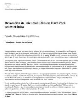 Revolución De the Dead Daisies: Hard Rock Testosterónico