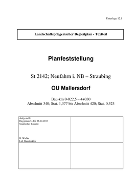 Landschaftspflegerischer Begleitplan - Textteil