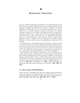 Relativistic Fluid Flow