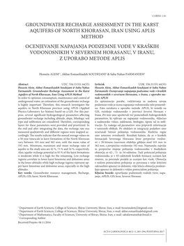 Groundwater Recharge Assessment in the Karst