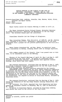 Minutes of Common Council Book 120 May 16, 1967