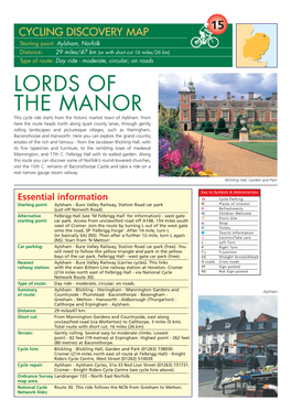 LORDS of the MANOR This Cycle Ride Starts from the Historic Market Town of Aylsham