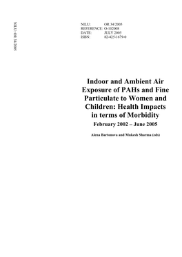 Indoor and Ambient Exposure of Pahs and Fine Particulate to Women