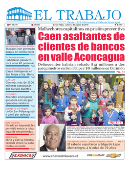 Caen Asaltantes De Clientes De Bancos En Valle Aconcagua